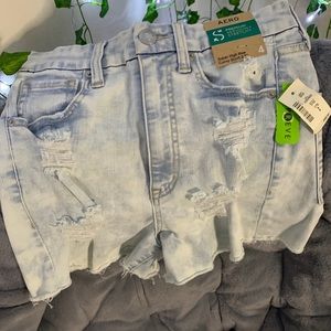 Super High Rise Light Wash Shorts